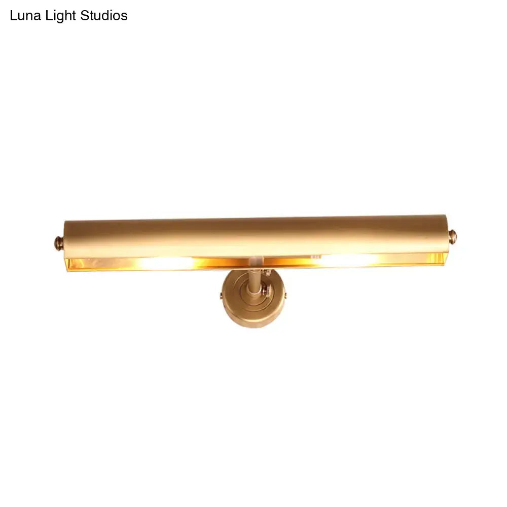 Modern brass adjustable bathroom vanity sconce with gold finish rectangular design and warm illumination 110v-120v light