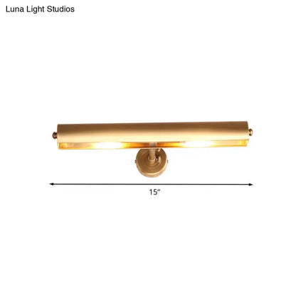 Modern brass adjustable bathroom vanity sconce with 15-inch gold finish rectangular bar design for 110v-120v use