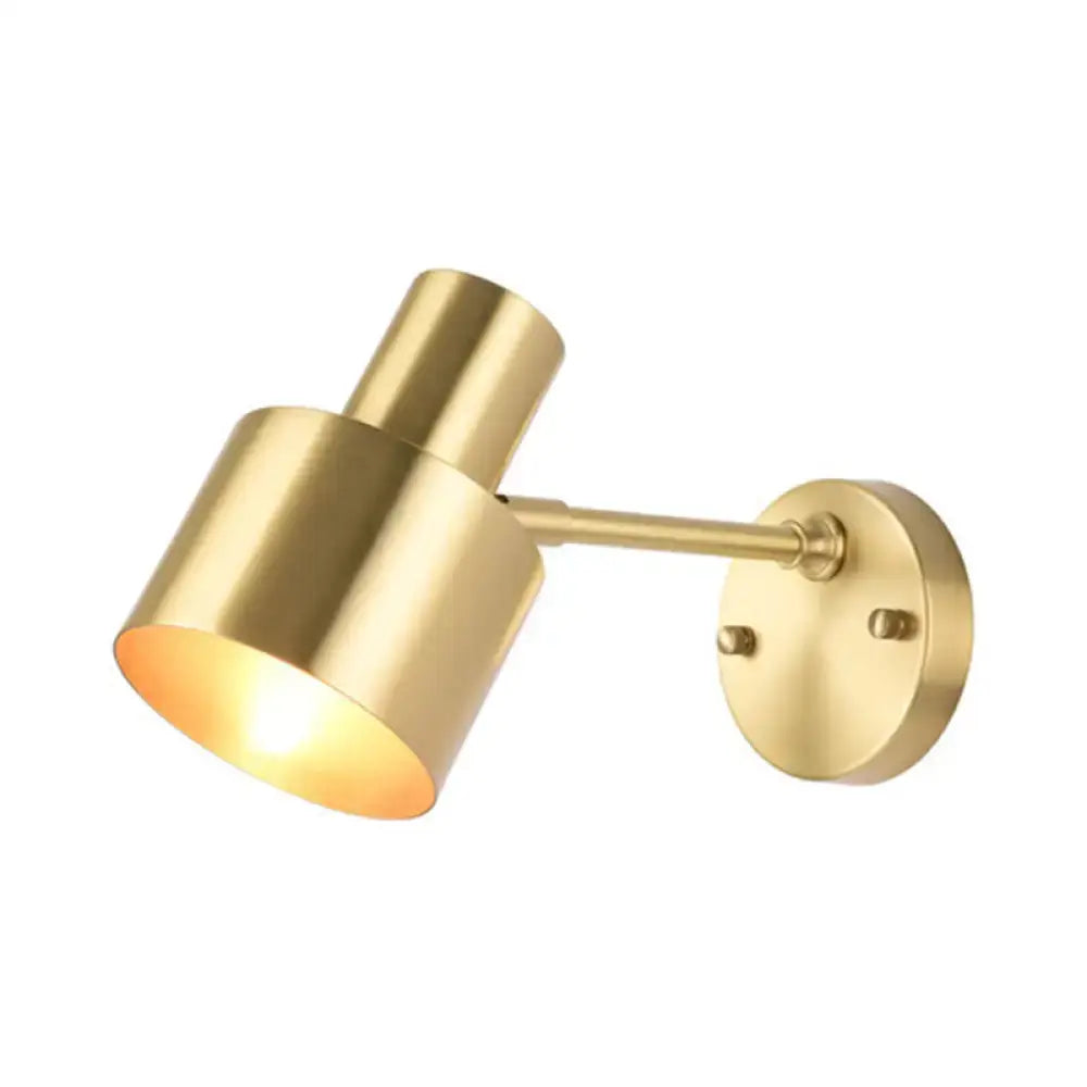 Modern brass adjustable wall spotlight with cylindrical shade and arm for dining room 110v-120v 220v-240v lighting