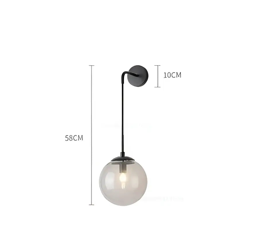 Modern brass amber glass ball wall lamps feature a sleek black metal sconce with frosted glass ball wall decorbites glass ball