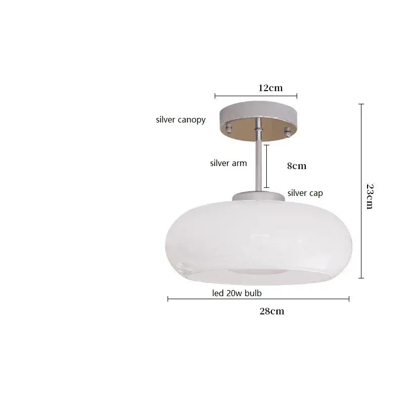 Modern white frosted glass pendant light with silver metal canopy and arm ideal for decorbites copper bauhaus led lighting