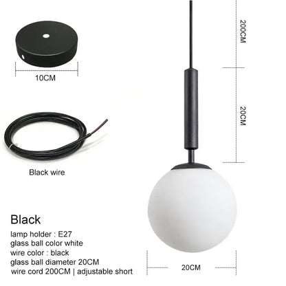 Modern black pendant light with frosted glass ball and metal components ideal for dining room decorbites glass ball lighting