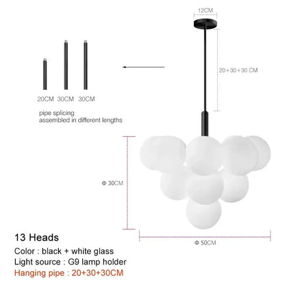 Modern brass and frosted glass chandelier featuring a white glass globe pendant light with black metal pipe for elegant decorbites elegant glass chandelier designs