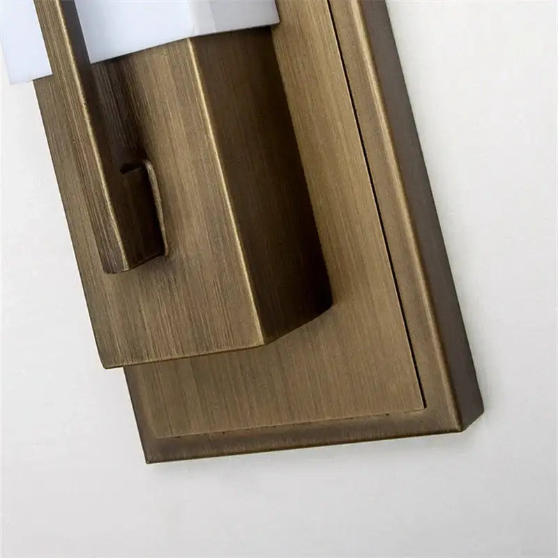 Bronze finished rectangular wall lights with frosted white glass shade modern brass and frosted glass led wall lights