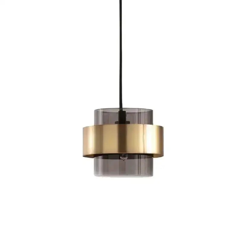 Modern pendant light with sleek brass ring and smoked glass shades by decorbites gold wrought iron for dining room decor