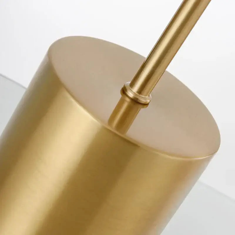 Modern brass and wood table lamp with gold-finished cylindrical base for bedroom and living room decorbites led wood lamp