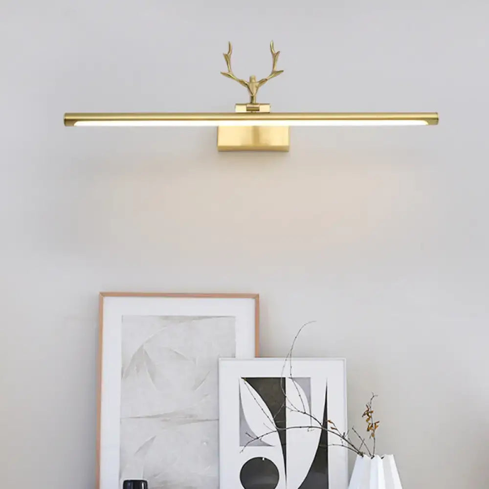 Modern brass antler led wall light with gold finish and sleek design ideal for bathroom vanity lighting