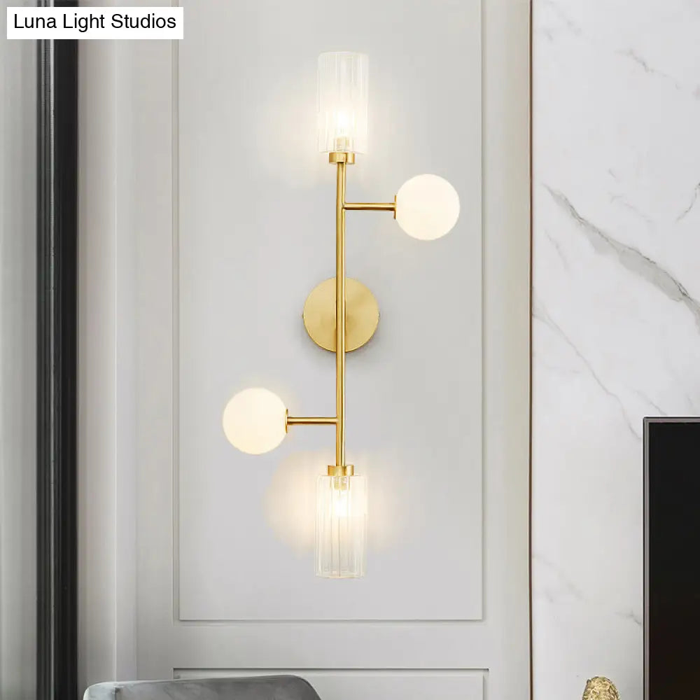 DecorBites™ DecorBites™ Modern Brass Armed Sconce - 4 Head Metal Wall Light for Dining Room