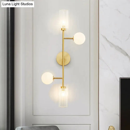 DecorBites™ DecorBites™ Modern Brass Armed Sconce - 4 Head Metal Wall Light for Dining Room