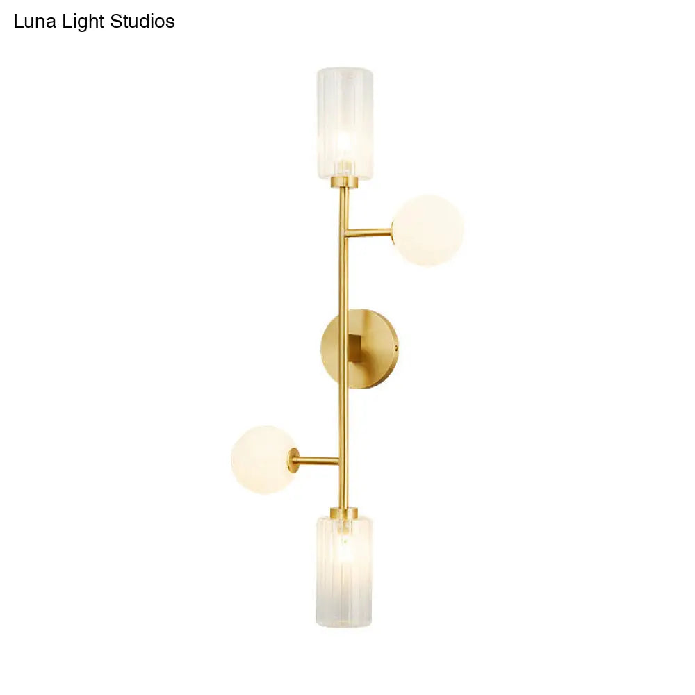 DecorBites™ DecorBites™ Modern Brass Armed Sconce - 4 Head Metal Wall Light for Dining Room
