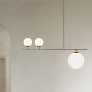 Decorbites minimalistic brass ball pendant light with three frosted opal glass globes for dining room 220v-240v 110v-120v