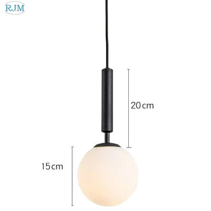 Modern brass and black metal pendant light with frosted decorbites glass ball led for dining room decor