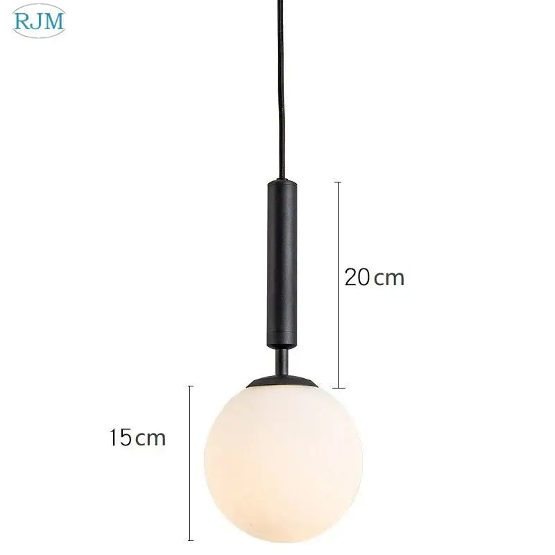 Modern brass and black metal pendant light with frosted decorbites glass ball led for dining room decor