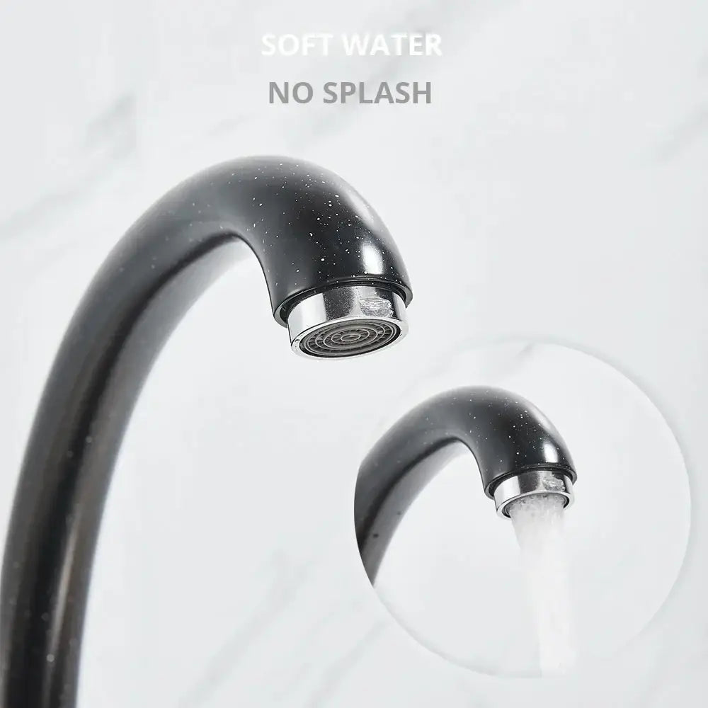 Modern brass black kitchen sink faucet with curved swivel spout in black kitchen sink decorbites brass black design