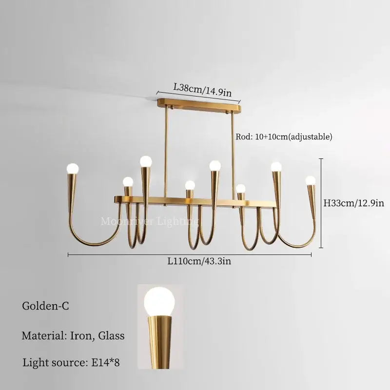 Modern brass black pendant chandelier with sleek brass finish iron and glass construction and eight e14 bulbs decorbites black pendant