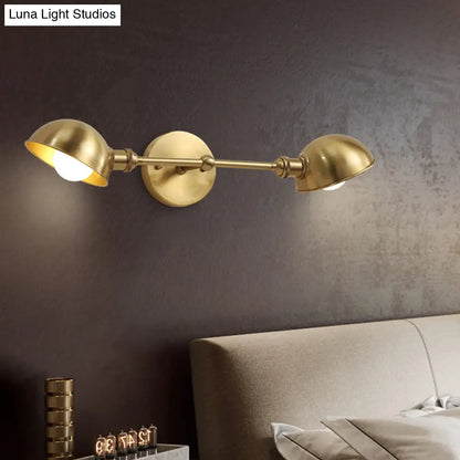 DecorBites™ DecorBites™ Modern Brass Bowl Wall Light Fixture with 2 Heads - Bedroom Sconce Lighting