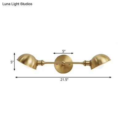 DecorBites™ DecorBites™ Modern Brass Bowl Wall Light Fixture with 2 Heads - Bedroom Sconce Lighting