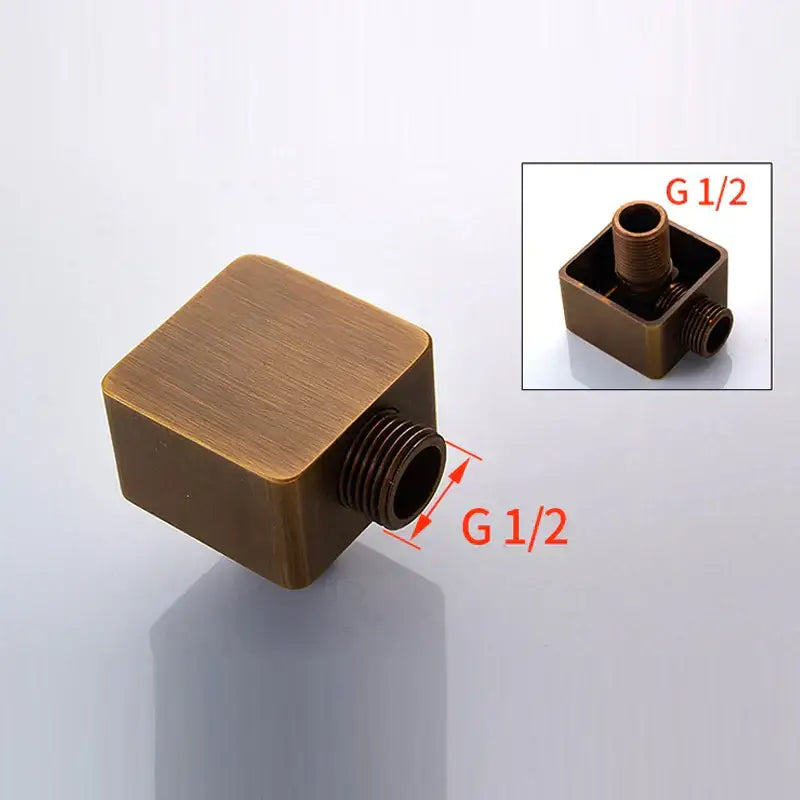 Antique brass square bathroom faucet adapter with g 1/2 threaded connections for decorbites brass concealed shower set