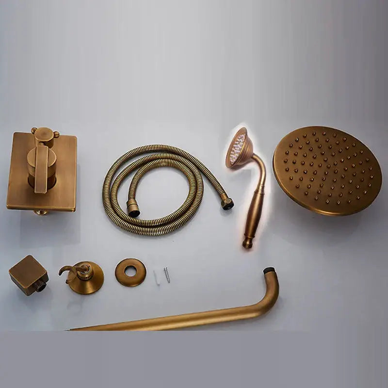 Modern brass concealed decorbites 3 way shower mixer set with square valve rainhead and handheld sprayer for enhanced showering experience