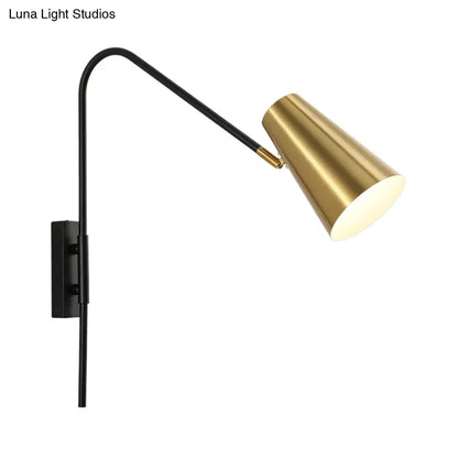 DecorBites™ DecorBites™ Modern Brass Cone Wall Mount Sconce Light Fixture for Living Room