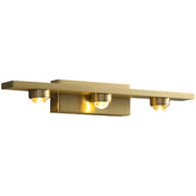 Modern brass copper led wall lamp with three warm-toned bulbs for bedroom reading by decorbites copper led wall lamp