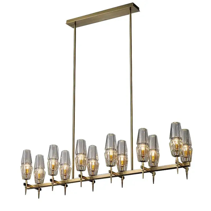 Modern brass crystal bronze pendant lamp with clear glass shades and exposed filament bulbs for dining room decorbites crystal bronze pendant