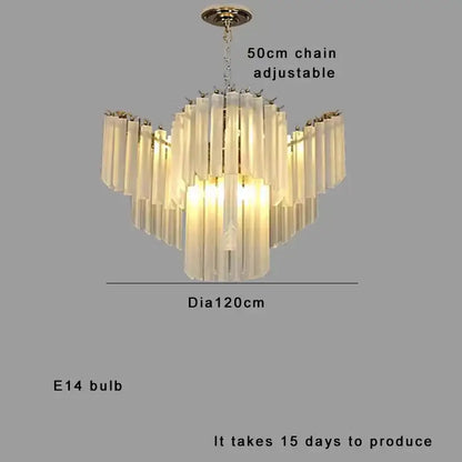 Modern brass crystal glass chandelier with heart-shaped frosted glass tubes and adjustable 50cm chain by decorbites crystal glass
