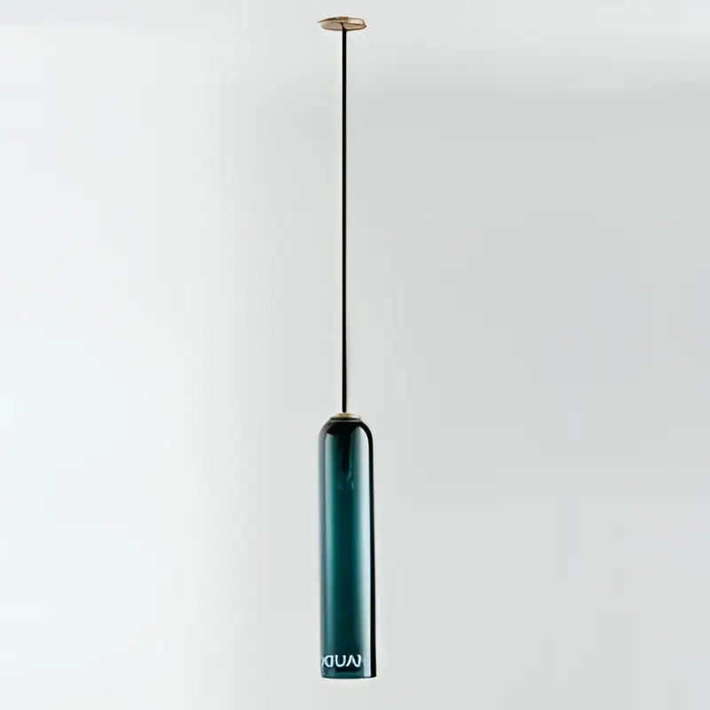 Modern brass e27 glass wall light with teal cylindrical pendant and sleek metallic finish for bedroom sconce use