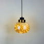 Modern Brass Finish Glass Jar Pendant Light with LED String for Ceiling Hanging