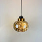 Modern Brass Finish Glass Jar Pendant Light with LED String for Ceiling Hanging