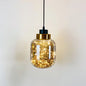 Modern Brass Finish Glass Jar Pendant Light with LED String for Ceiling Hanging