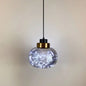 Modern Brass Finish Glass Jar Pendant Light with LED String for Ceiling Hanging