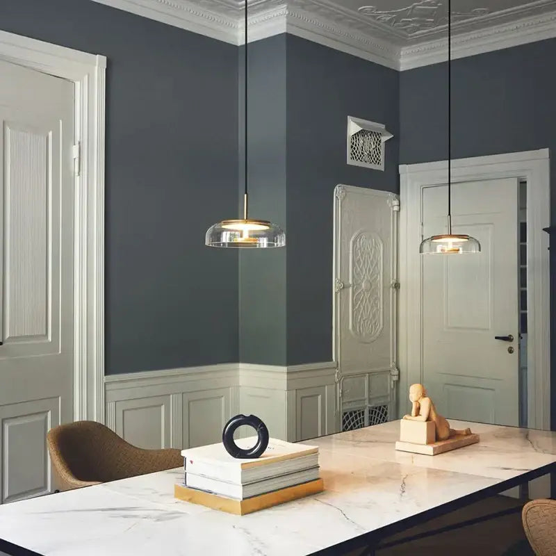 Modern brass floor lamp with glass lampshade and brass accents for living room decorbites circular glass design