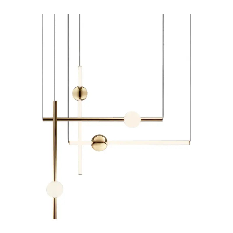 Modern brass geometric glass pendant lights featuring frosted spherical shades for dining room lighting