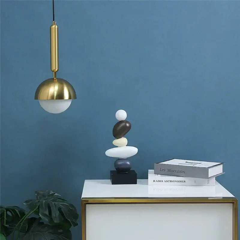 Modern brass glass ball led pendant chandelier with gold-toned metal and spherical frosted glass shade for dining room decorbites
