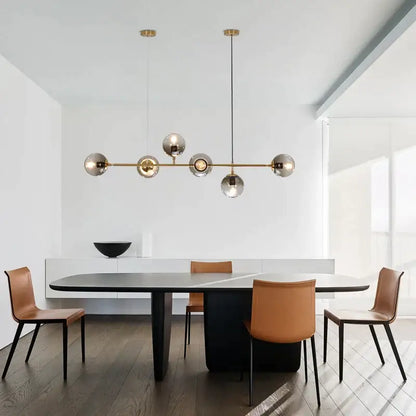 Modern brass glass ball metal pendant lights with sleek linear design for kitchen bar decorbites glass ball fixture
