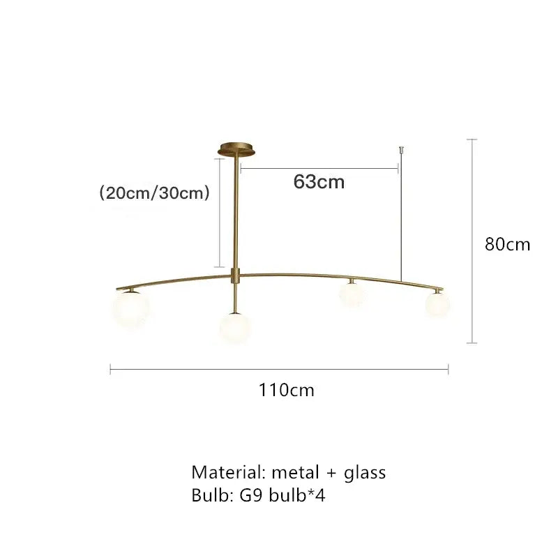 Modern brass glass ball pendant chandelier with four frosted glass globe bulbs for dining room decorbites glass ball lighting