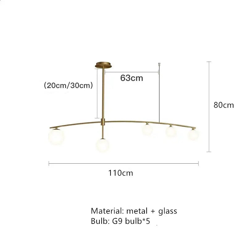 Modern brass glass ball pendant chandelier with five spherical glass globe bulbs for dining room decorbites glass ball
