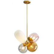 Modern brass glass balloon chandelier pendant light with brass rod and multicolor glass globes for living room decorbites glass balloon