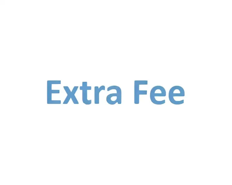 Blue extra fee text indicating pricing for modern brass glass bubble pendant light in dining room decorbites glass bubble series