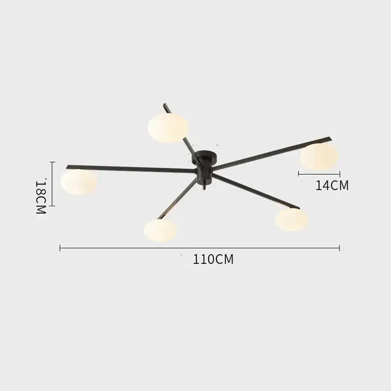Black metal chandelier with five frosted globe lights for living room decorbites brass glass ceiling lamp