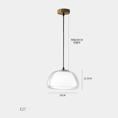 Modern brass glass jelly pendant lamp with clear glass dome and brass finish pendant lamp for dining room decorbites glass jelly