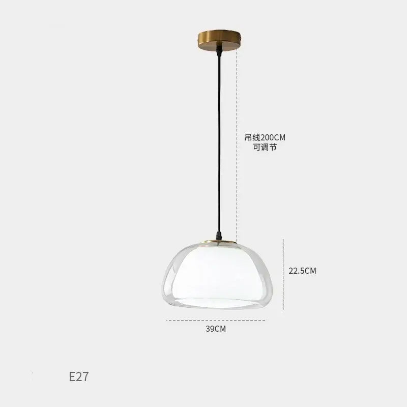 Modern brass glass jelly pendant lamp with clear glass dome and brass finish pendant lamp for dining room decorbites glass jelly