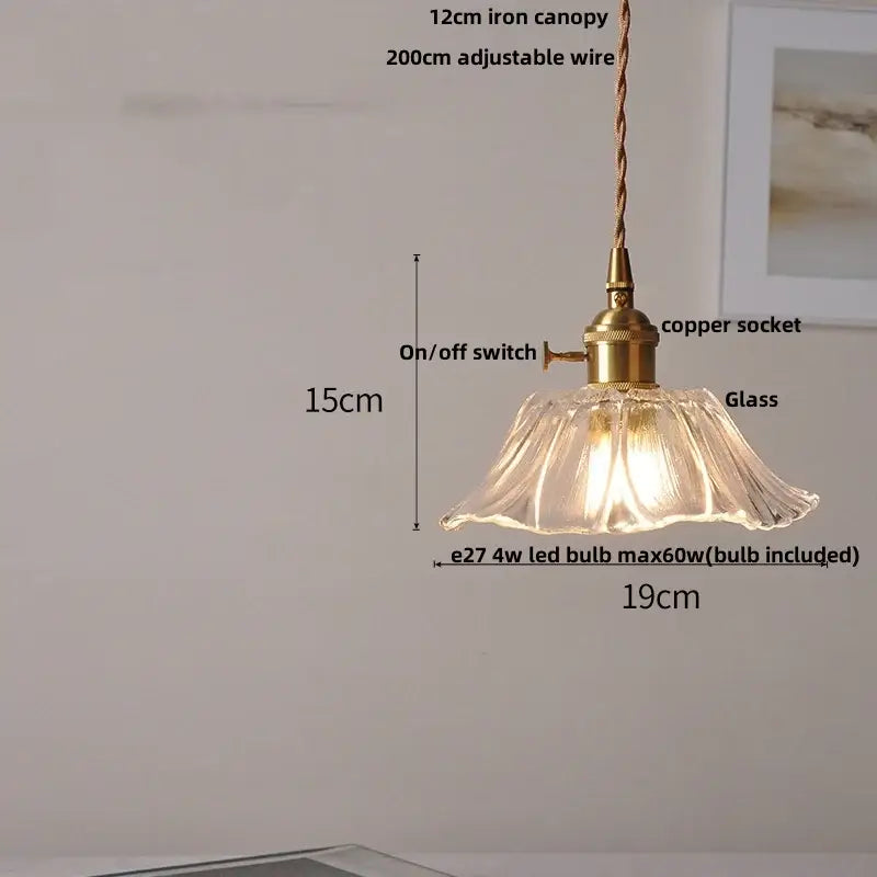 Modern brass glass led pendant light with fluted glass shade brass finish and adjustable iron canopy for dining room decorbites brass glass