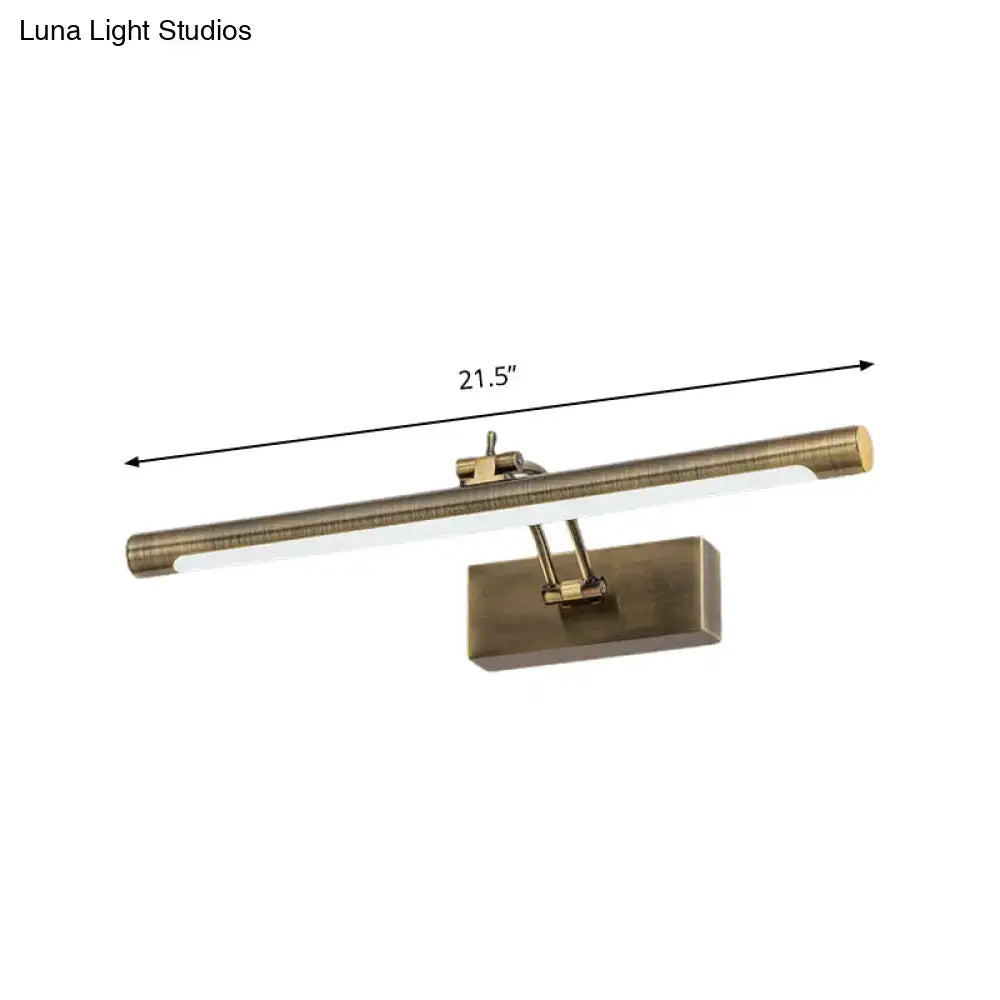 A sleek 21.5-inch brass gold finish wall lamp with modern rectangular design and adjustable arm for targeted lighting