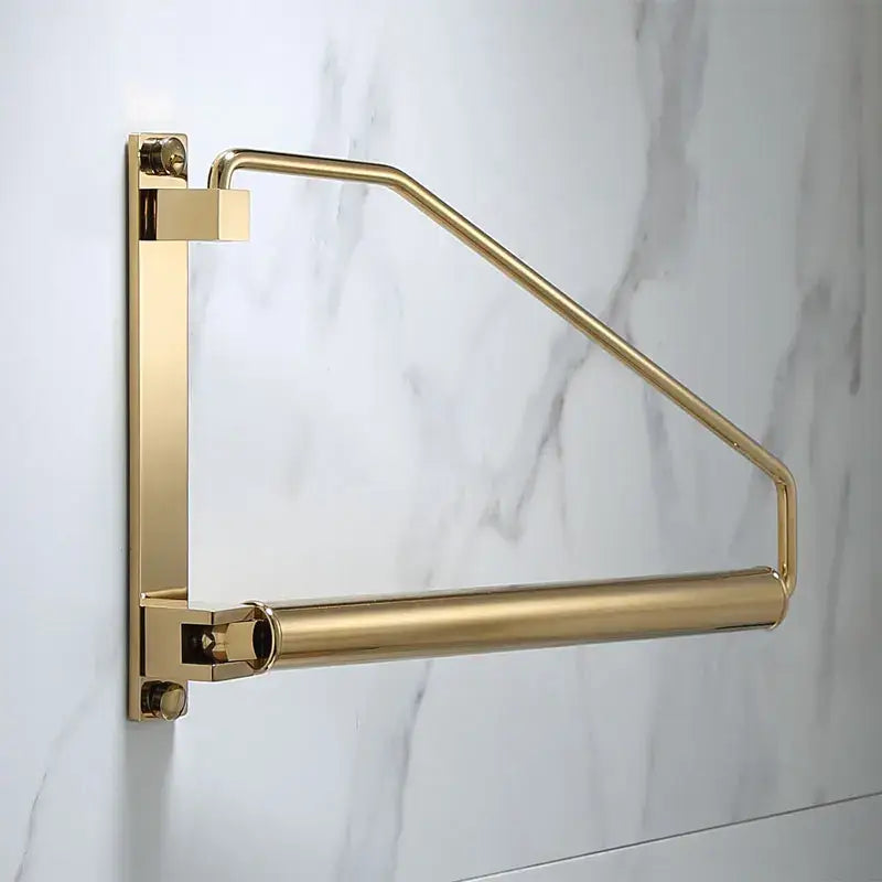 Modern brass gold wall clothing rack with sleek metal design and polished finish for bedroom decorbites brass gold organizer