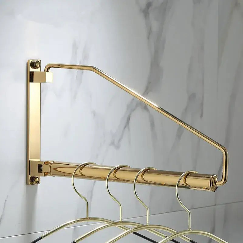 Modern brass gold wall clothing rack with multiple hanging hooks for bedroom decorbites brass gold organizer