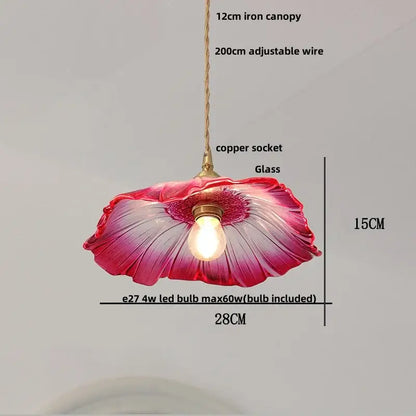 Modern brass ice cube glass pendant light with vibrant pink and purple glass flower design for kitchen island decorbites ice cube