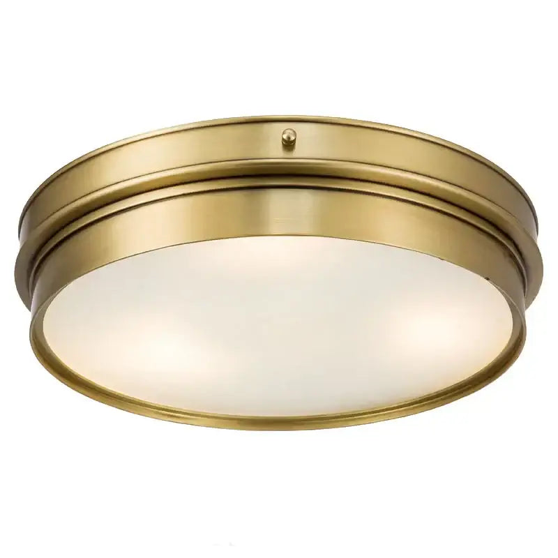 Modern brass led ceiling light with frosted glass diffuser and brass finish for living room ceiling lights decorbites brass led