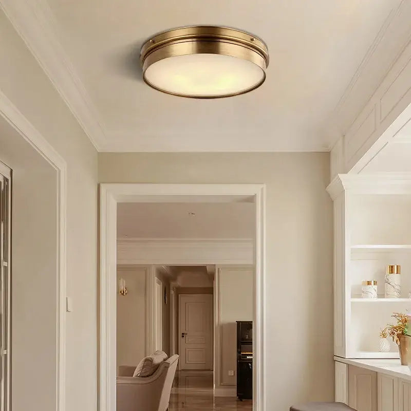 Modern brass led ceiling light with frosted glass diffuser in brass finish for stylish ceiling lights decorbites brass led